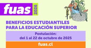 El 1 de octubre comienza postulación a beneficios estudiantiles para 2026 a través del FUAS
