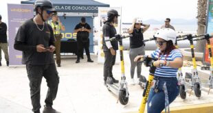 Coquimbo y empresa de scooters eléctricos realizaron escuela de conducción en Avenida Costanera con el fin de prevenir accidentes y educar sobre convivencia vial